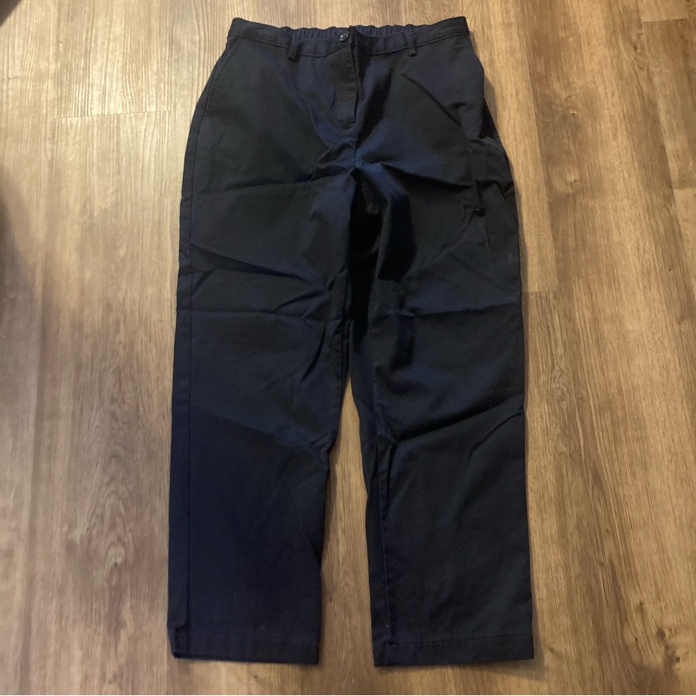 Lands' End Black Fit 3 Pants 10 Petite